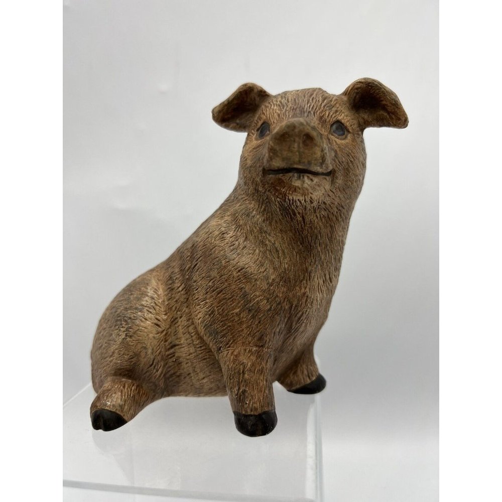 VTG Ceramic Pig Full Body Seated Or Wall Hanging Country Farm 5” Hand Made 1996 - Picture 11 of 12